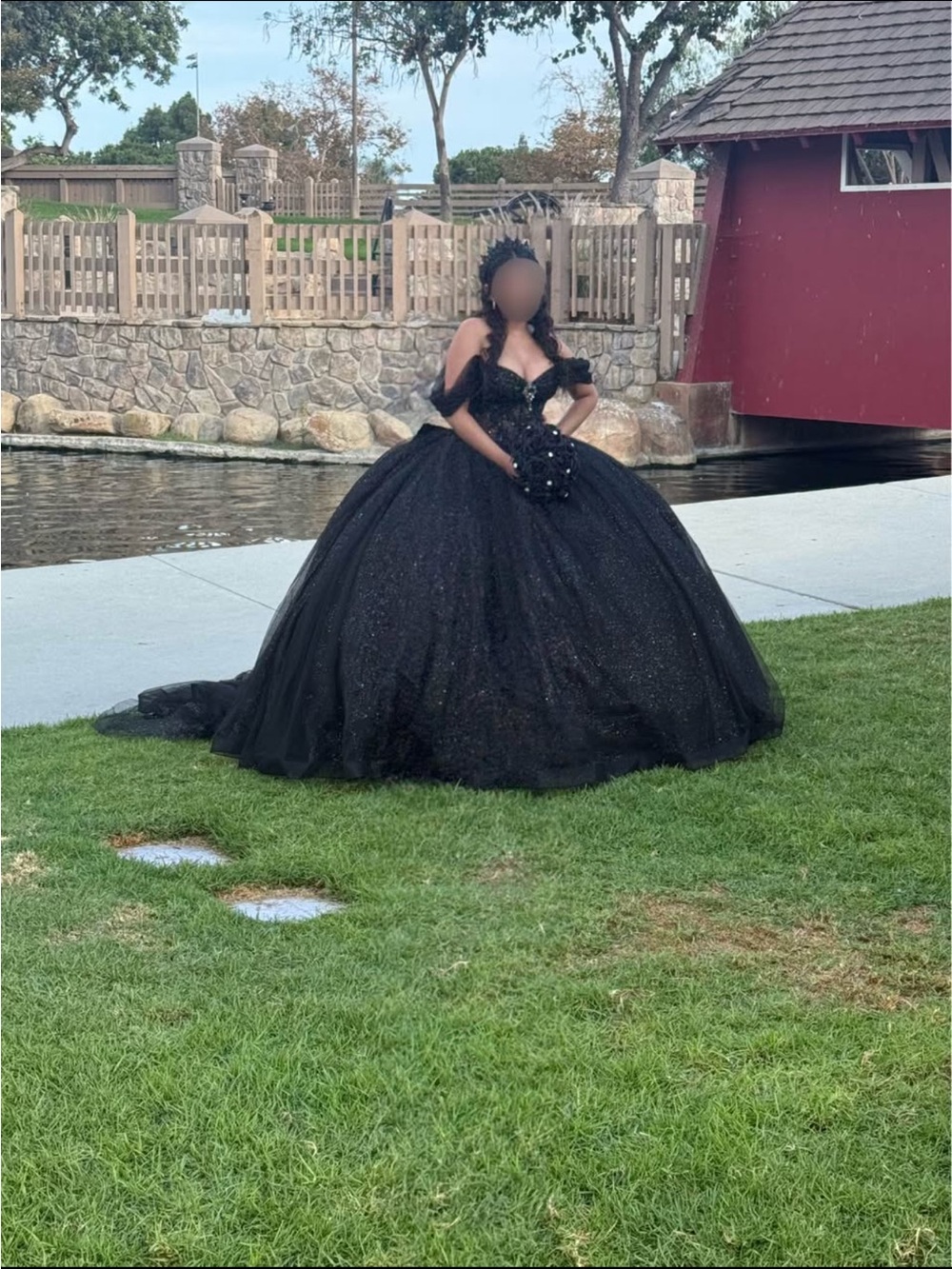 Black Sparkle Ball Gown Dress for Girls - Brand